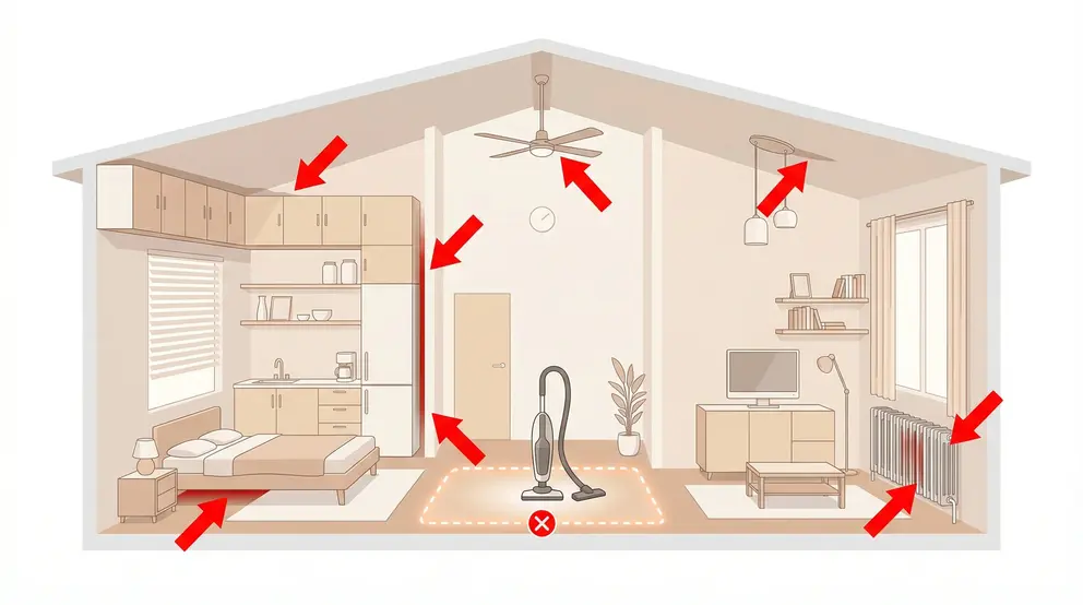 Dust hiding spots diagram